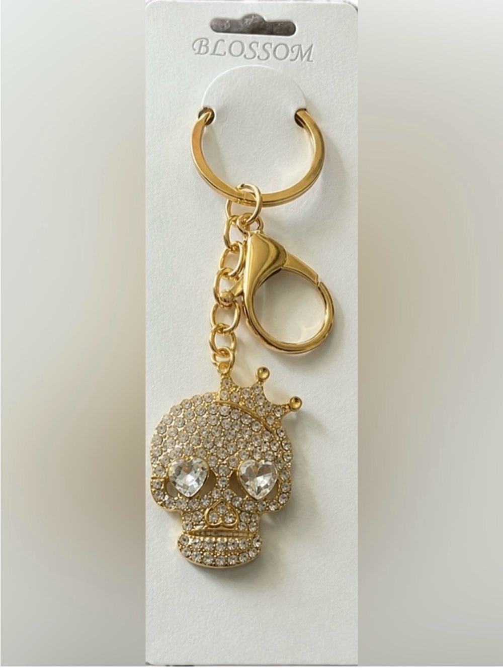 Betsey Johnson XOKiara Denim skull embossed tote plus bag charm and hair clip. - Picture 8 of 10